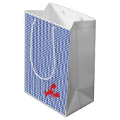 Red Lobster Blue White Gingham Designer Maine Medium Cadeauzakje (Achterkant Gekanteld)
