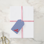 Red Lobster Blue White Gingham Designer Preppy Cadeaulabel (Met Touw)