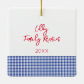 Red Lobster Blue White Gingham Family Reunion Jaar Keramisch Ornament (Achterkant)