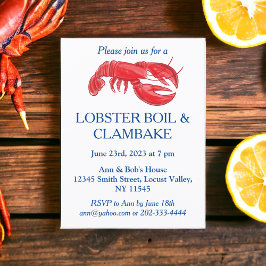 Red Lobster Boil Clambake Party Kaart
