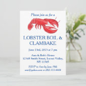 Red Lobster Boil Clambake Party Kaart (Staand voorkant)