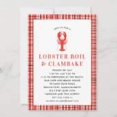 Red Lobster Boil Clambake Summer Party Cookout Kaart (Voorkant)