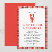 Red Lobster Boil Clambake Summer Party Cookout Kaart (Voorkant / Achterkant)