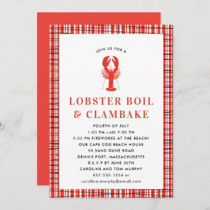 Red Lobster Boil Clambake Summer Party Cookout Kaart