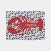 Red Lobster Boy's Name Personalized Fleece Deken (Voorkant (Horizontaal))