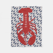 Red Lobster Boy's Name Personalized Fleece Deken (Voorkant)