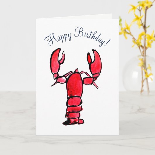 Red Lobster Card Sjabloon (Gele Bloem)