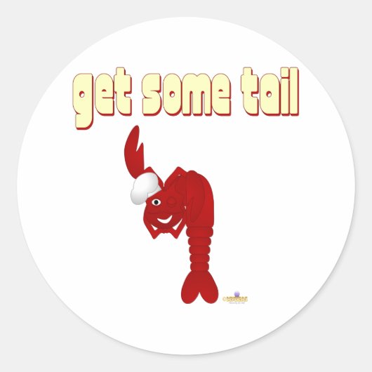 Red Lobster Chef Get Some Tail Ronde Sticker (Voorkant)