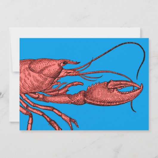 Red Lobster Clambake Card Invitation Vintage Image Kaart (Voorkant)