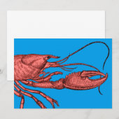 Red Lobster Clambake Card Invitation Vintage Image Kaart (Voorkant / Achterkant)