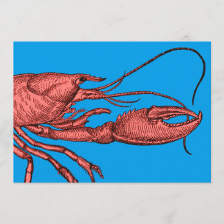 Red Lobster Clambake Card Invitation Vintage Image Kaart
