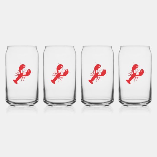 Red Lobster Coastal Beach Ocean Maine Fun Blikvorm Glas (Achterkant)