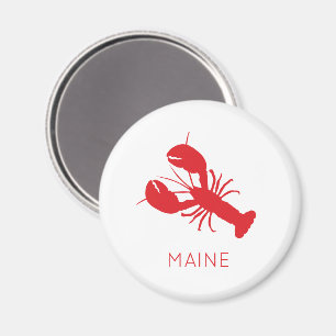 Red Lobster Coastal Beach Ocean Maine Fun Magneet
