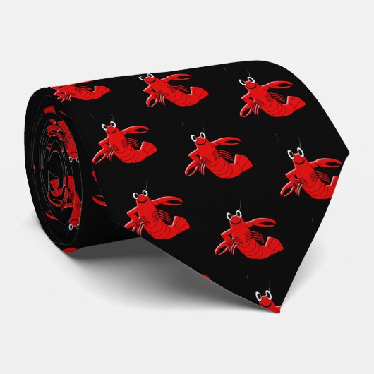 Red Lobster Design Stropdas (Opgerold)