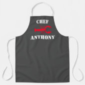 Red Lobster Grey White Personalized Chef Mannen Schort (Voorkant)