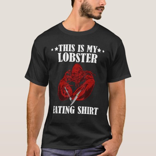 Red Lobster Knife Fork Seafood Crawfish Lobster Ea T-shirt (Voorkant)