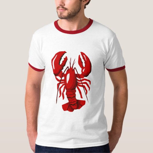 Red Lobster Mannen Ringer T-shirt (Voorkant)