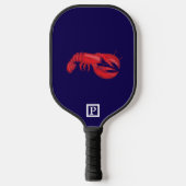Red Lobster Monogram Navy Pickleball Paddle (Voorkant)