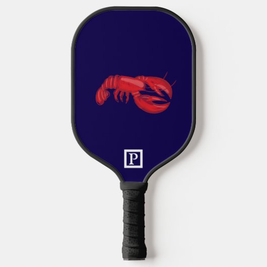Red Lobster Monogram Navy Pickleball Paddle (Voorkant)