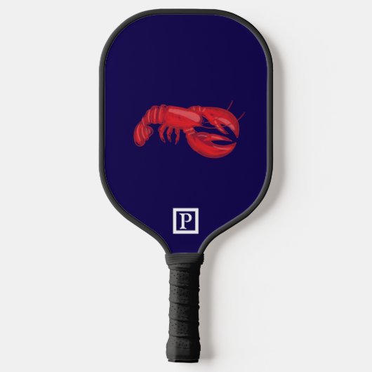 Red Lobster Monogram Navy Pickleball Paddle (Achterkant)