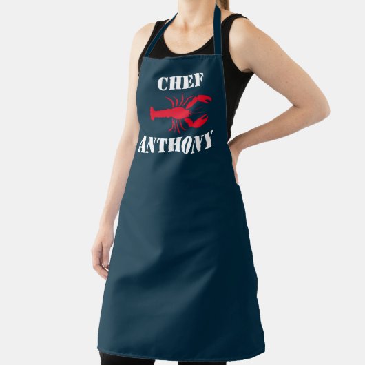 Red Lobster Nautical Navy Blue Specialized Chef Schort (Insitu)