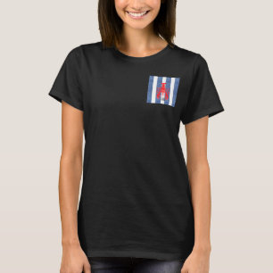 Red Lobster op Blauwe & Witte Denim Strepen T-shirt