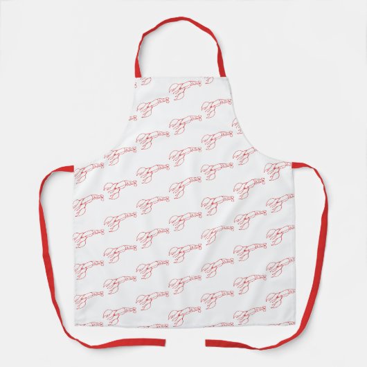 Red Lobster Pattern — Beach House Schort (Voorkant)