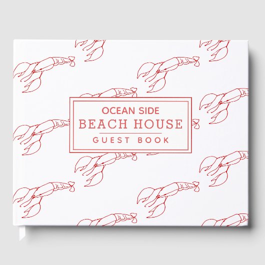 Red Lobster Pattern - Beach House Vacation Rental Gastenboek (Voorkant)
