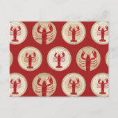 Red Lobster Pattern - Nautical Ocean Seafood Briefkaart (Voorkant)