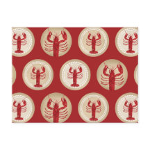 Red Lobster Pattern - Nautical Ocean Seafood