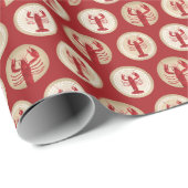 Red Lobster Pattern - Nautical Ocean Seafood Cadeaupapier (Rol Hoek)
