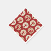 Red Lobster Pattern - Nautical Ocean Seafood Servet (Hoek)