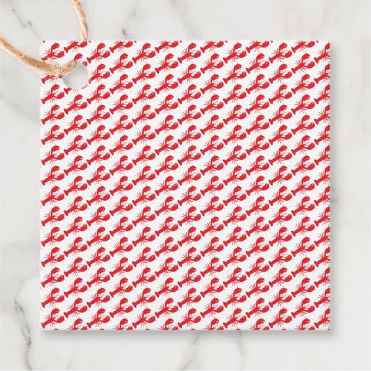 Red Lobster Pattern Preppy Coastal Gift Wrap Fun Bedankjes Labels (Voorkant)