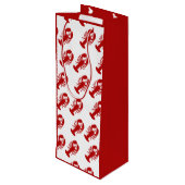 Red Lobster Pattern Wine Gift Bag Wijn Cadeautas (Achterkant Gekanteld)