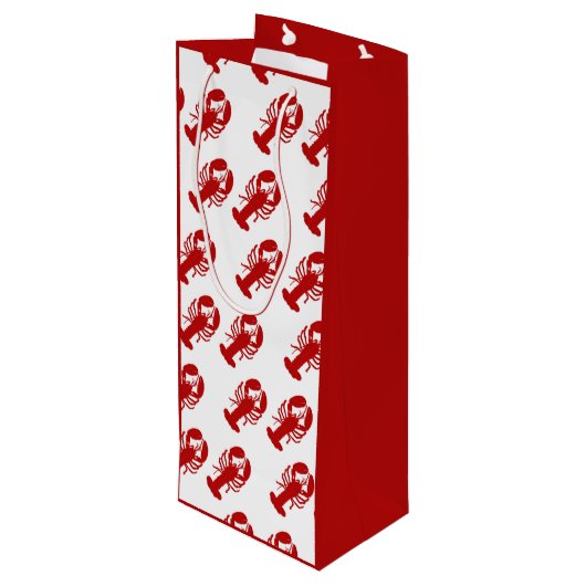 Red Lobster Pattern Wine Gift Bag Wijn Cadeautas (Achterkant Gekanteld)