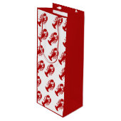 Red Lobster Pattern Wine Gift Bag Wijn Cadeautas (Voorkant Gekanteld)