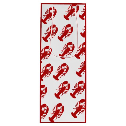 Red Lobster Pattern Wine Gift Bag Wijn Cadeautas (Voorkant)