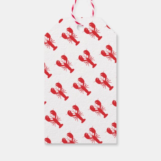 Red Lobster Preppy Coastal Maine Ocean Fun Cadeaulabel (Achterkant)