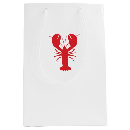 Red Lobster Preppy Coastal Maine Ocean Fun Medium Cadeauzakje (Voorkant)
