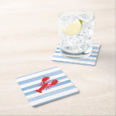 Red Lobster Stripe Waterverf reünie Kartonnen Onderzetters (Insitu)
