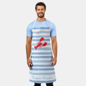 Red Lobster Stripe Waterverf reünie Schort (Gedragen)