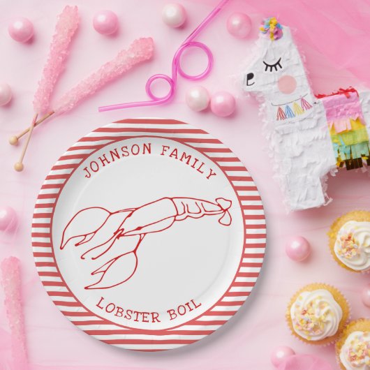 Red Lobster - Summer Party - Lobster Boil Paper Pl Papieren Bordje (Feest)