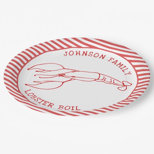 Red Lobster - Summer Party - Lobster Boil Paper Pl Papieren Bordje (Gekanteld)