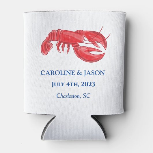 Red Lobster Wedding Favor Blikjeskoeler (Voorkant)
