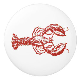  Red Lobster "Woodcut" Keramische Knop