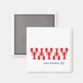 Red Lobsters Blue Custom Location White Preppy Magneet (Voorkant / Achterkant)