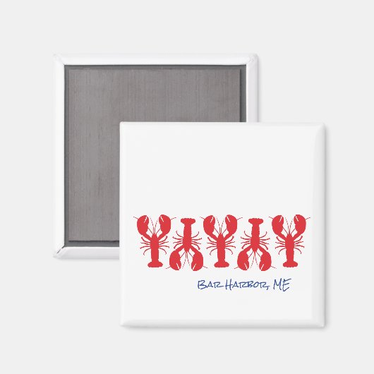 Red Lobsters Blue Custom Location White Preppy Magneet (Voorkant / Achterkant)
