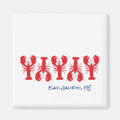 Red Lobsters Blue Custom Location White Preppy Magneet (Voorkant)