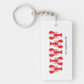 Red Lobsters Blue Custom Location White Preppy Sleutelhanger (Voorkant)