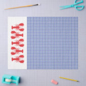 Red Lobsters Blue White Gingham Coastal Party Tissuepapier (Craft)